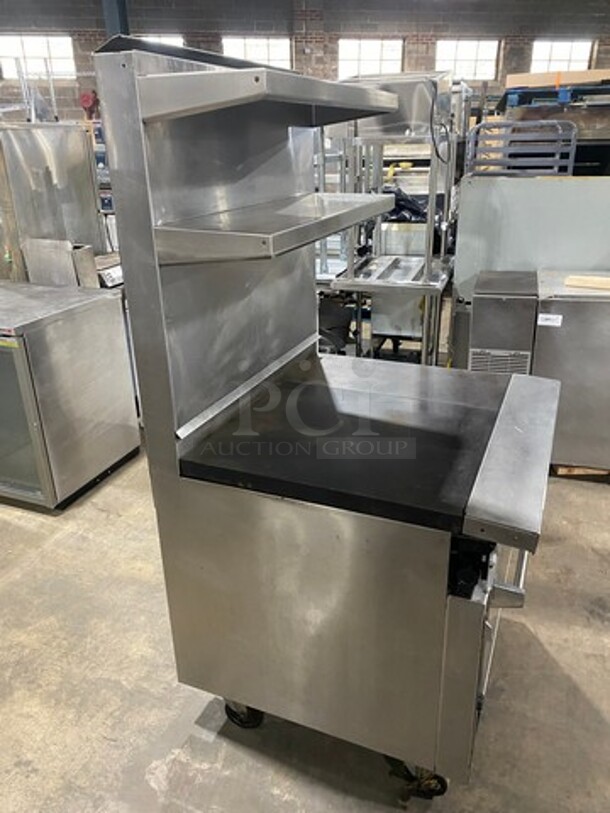 Jade Range Commercial Natural Gas Powered French Top/Hot Plate Stove! With Full Size Oven Underneath! With Metal Oven Racks! With Backsplash And Double Overhead Shelves! All Stainless Steel! On Casters! - Image 3 of 9