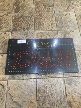 Light Up "Deli" Sign! WORKING WHEN REMOVED!