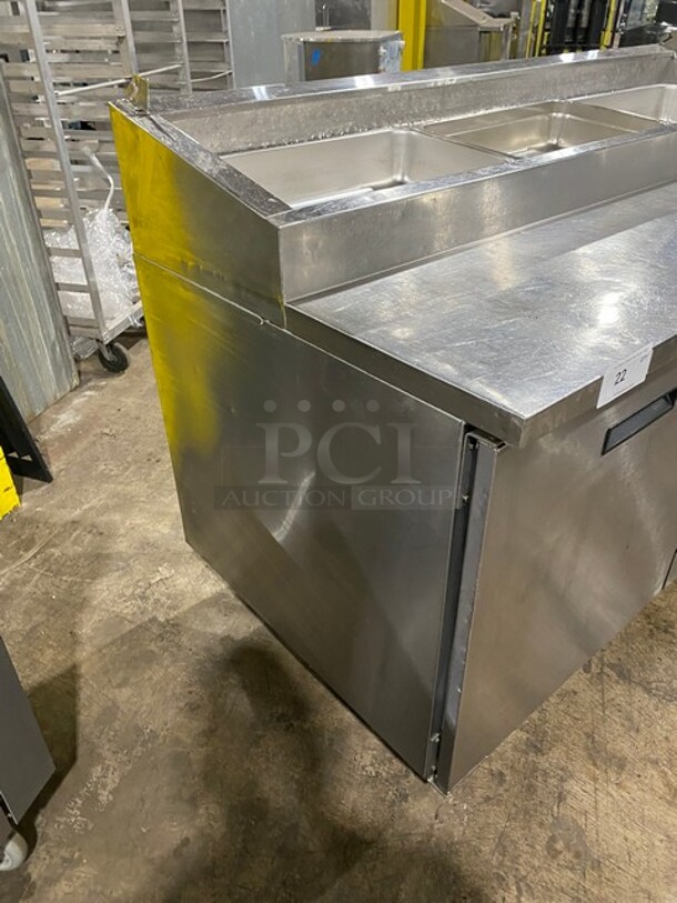 Randell Commercial Refrigerated Pizza Prep Table! With Double Doors Storage Space Underneath!  All Stainless Steel! On Casters! Model: 8268N 115V 60HZ 1 Phase - Image 4 of 9