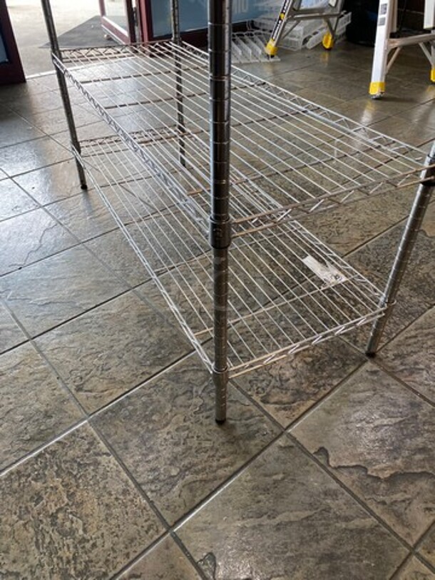 Commercial Metal 5 Tier Shelf! On Legs! BUYER MUST DISMANTLE! PCI CANNOT DISMANTLE FOR SHIPPING! PLEASE CONSIDER FREIGHT CHARGES! - Image 4 of 5