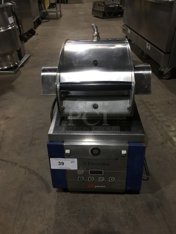 2012 Electrolux Commercial Countertop Electric Powered Panini Flat Press! With Digital Controls! Stainless Steel Body! Model: HSPPAN SN: 24710044 208V 60HZ 1 Phase
