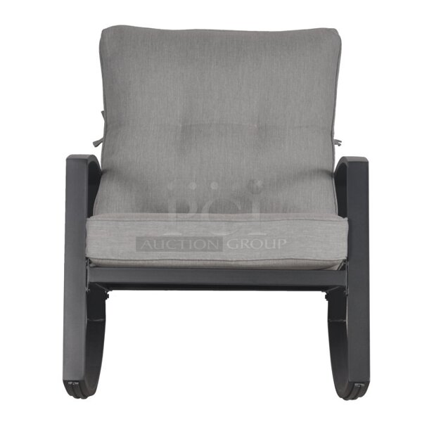 ROCK THE NITE AWAY! Mainstays Asher Springs 2-Piece Outdoor Furniture Patio Rocker Set -Grey. 27.5" W X 36" D X 29.4" H - Image 2 of 5