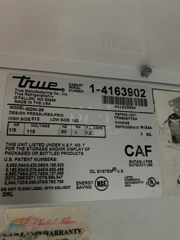 True Commercial Single Door Reach In Refrigerator Merchandiser! With View Through Door! Model: GDM26 SN: 4163902 115V 60HZ 1 Phase - Image 6 of 8