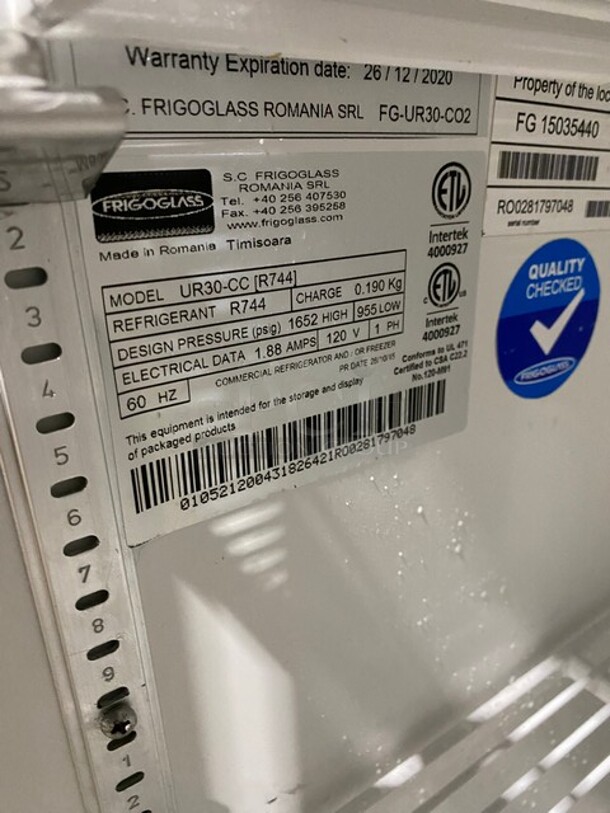 Amazing! Frigoglass UR30-CC ENERGY STAR Metal Mini Cooler Merchandiser w/ Poly Coated Racks. 115 Volts, 1 Phase - Image 6 of 7
