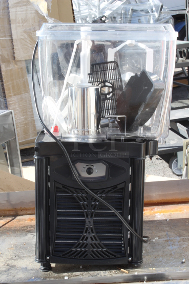 BRAND NEW SCRATCH & DENT! Carnival King RBD5G2 Double 5 Gallon Bowl Refrigerated Beverage Dispenser - 120V. S/N: 24032293 Out of original packaging. Back leg is bent. - Image 5 of 7