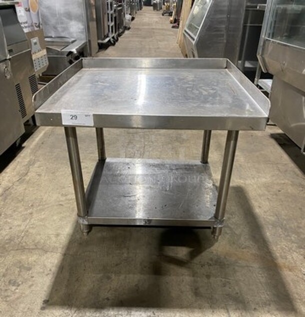 Solid Stainless Steel Equipment Stand! With Storage Space Underneath! On Legs! - Image 1 of 7