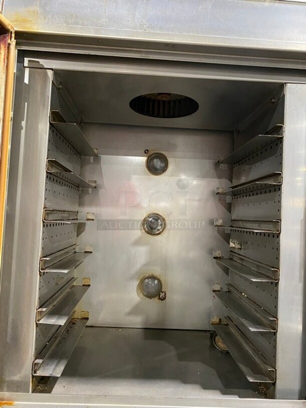 AWESOME! Nuvu Commercial Double Deck Baking Oven/Proofer Combo! With View Through Doors! All Stainless Steel! Model OP2FM Serial 00215468120200010001! 208V 3Phase! On Casters! WORKING WHEN REMOVED! - Image 8 of 11