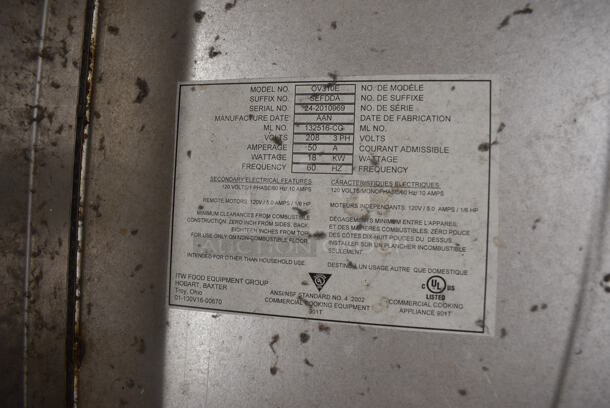 Baxter OV310E Stainless Steel Commercial Floor Style Electric Powered Mini Rotating Rack Oven w/ Lower Pan Rack on Commercial Casters. 208 Volts, 3 Phase. 48x38x78 - Image 9 of 9