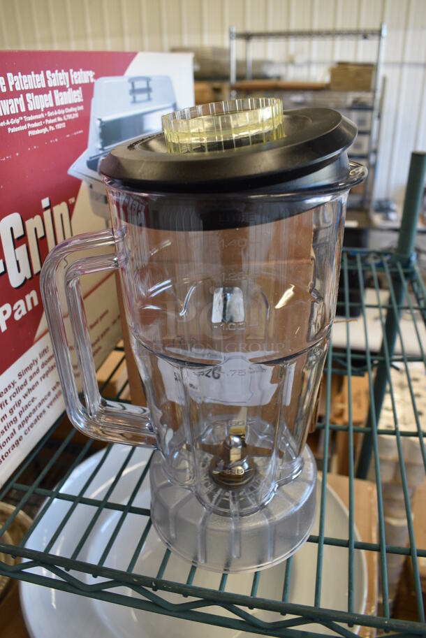 BRAND NEW! Clear Poly Blender Pitcher w/ Lid. 7x5x10