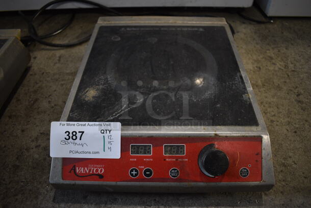 2018 Avantco IC 1800 Stainless Steel Commercial Countertop Electric Powered Single Burner Induction Range. 120 Volts, 1 Phase. 12x15x4 - Image 1 of 5
