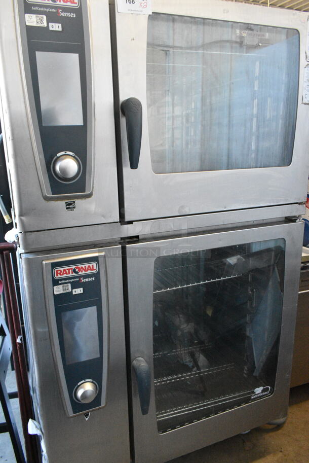 2 Rational 5 Senses Stainless Steel Commercial Combitherm Self Cooking Center Convection Ovens on Commercial Casters. Top Model: SCC WE 62. Bottom Model: SCC WE 102. 480 Volts, 3 Phase. 2 Times Your Bid! - Image 1 of 7