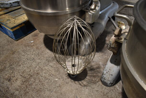 Hobart H-600-DT Metal Commercial Floor Style 60 Quart Planetary Dough Mixer w/ Stainless Steel Mixing Bowl and Whisk Attachment. 208 Volts, 3 Phase.  - Image 2 of 9