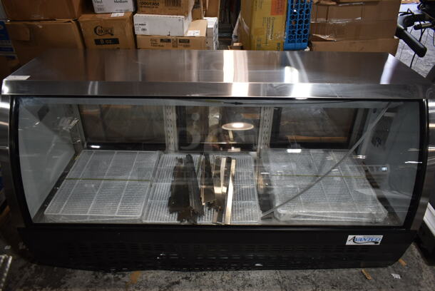 BRAND NEW SCRATCH AND DENT! 2024 Avantco 178DLC82HCB Metal Commercial 82" Black Curved Glass Refrigerated Deli Case Merchandiser. 115 Volts, 1 Phase. Tested and Working! - Image 2 of 10