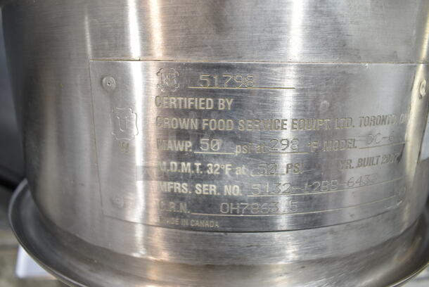 Blodgett CB-36G-6-6K Stainless Steel Commercial Natural Gas Powered Steam Kettle Station w/ 2 Crown DC-6 6 Quart Tilting Kettles.  - Image 10 of 10