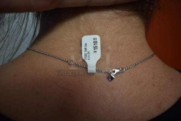 BRAND NEW! Ladies 14K White Gold Geometric Diamond Necklace - Image 4 of 4
