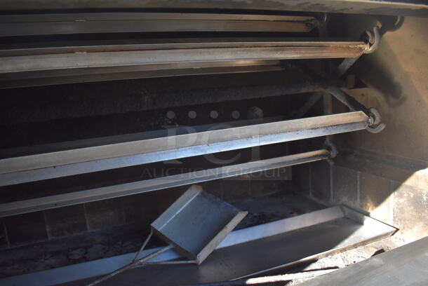 H. Ruiz 106 Stainless Steel Commercial Floor Style Wood Fired Grilled Chicken Rotisserie Oven on Commercial Casters. 59x38x66 - Image 5 of 11
