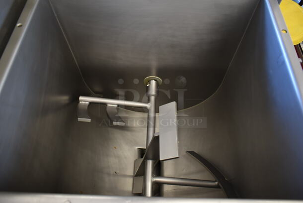 Biro Stainless Steel Commercial Floor Style Meat Mixer Grinder w/ Extra Parts on Commercial Casters. Appears to Be Model AFMG-48II. 220/250 Volts, 3 Phase. - Image 11 of 11