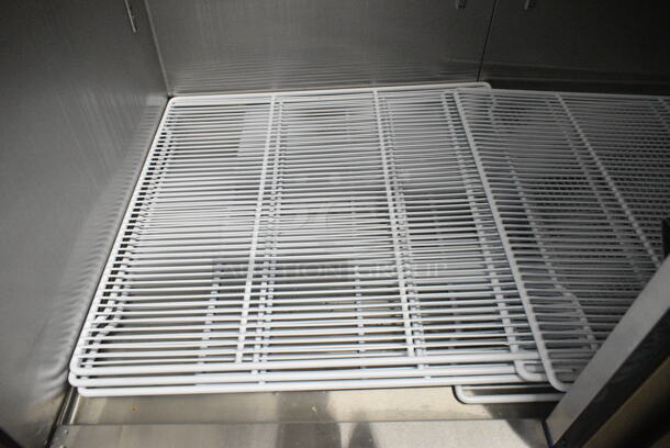 BRAND NEW SCRATCH AND DENT! 2024 Atosa Model MBF8002GR Stainless Steel Commercial 2 Door Reach In Freezer w/ Poly Coated Racks on Commercial Casters. 115 Volts, 1 Phase. Tested and Working! - Image 7 of 8