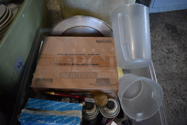 ALL ONE MONEY! Lot of 4 Bins of Various Items Including Ceramic Dishes, Butane Fuel and Shredder. - Image 7 of 9