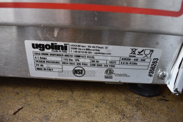 BRAND NEW! Ugolini Model 8/3 UL Stainless Steel Commercial Countertop 3 Hopper Refrigerated Beverage Machine w/ Drip Trays. 115 Volts, 1 Phase. 14x16x24. Tested and Working! - Image 6 of 7