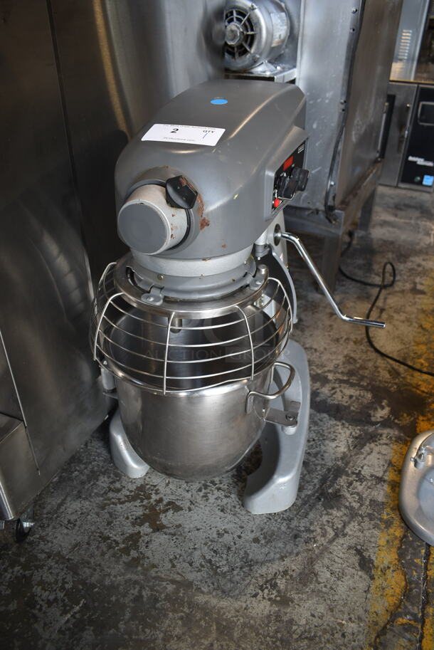 Hobart Legacy HL120 Metal Commercial Floor Style 12 Quart Planetary Dough Mixer w/ Stainless Steel Mixing Bowl and Bowl Guard. 100-120 Volts, 1 Phase. Tested and Working!