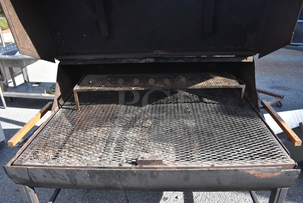 Metal Commercial Wood or Charcoal Fired Barbecue BBQ Roaster Grill on Commercial Casters. 70x60x86 - Image 5 of 7