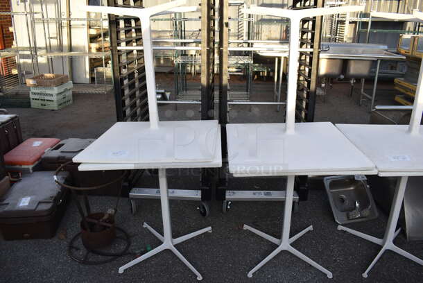 4 White Dining Height Tables on White Table Base. Stock Picture - Cosmetic Condition May Vary. 27.5x27.5x29. 4 Times Your Bid! - Image 8 of 8