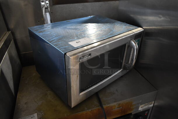2016 Sharp R-2LTF Stainless Steel Commercial Countertop Microwave Oven. 120 Volts, 1 Phase.  - Image 2 of 5