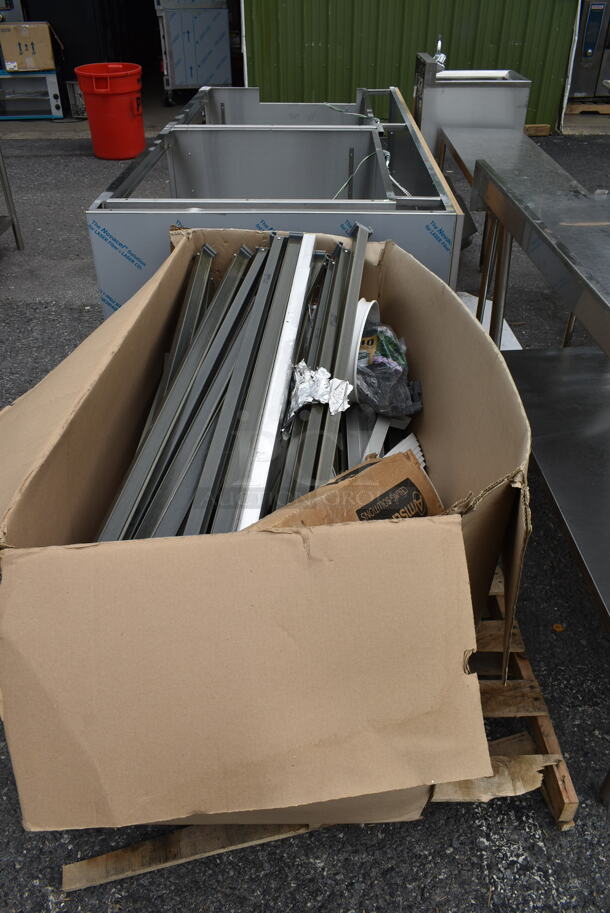 ALL ONE MONEY! Lot of BRAND NEW! Cambro Gray Poly Supports for Shelving and Track for Drop Ceiling - Image 1 of 7