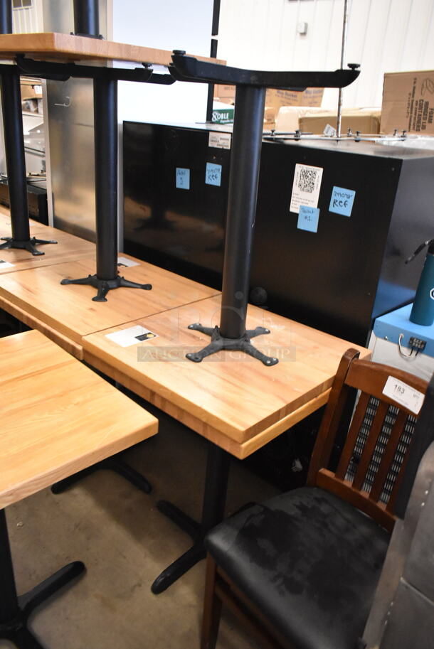 9 Butcher Block Dining Height Table on Black Metal Table Base. 9 Times Your Bid! - Image 5 of 7