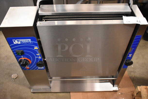 BRAND NEW SCRATCH AND DENT! 2023 Prince Castle 297-T12P Stainless Steel Commercial Countertop Vertical Contact Toaster. 115 Volts, 1 Phase. Tested and Working! - Image 2 of 6