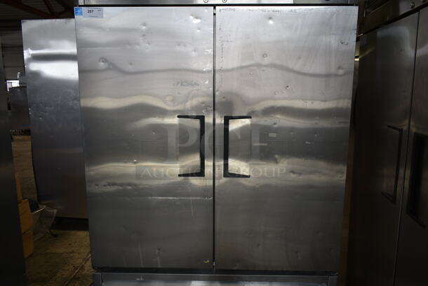 2013 True T-49F ENERGY STAR Stainless Steel Commercial 2 Door Reach In Freezer w/ Poly Coated Racks on Commercial Casters. 115 Volts, 1 Phase. Tested and Working! - Image 8 of 9