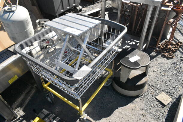3 Items; Laundry Basket, End Table and Stool. 11x10x15, 27x22x27, 16x16x14. 3 Times Your Bid!  - Image 1 of 4