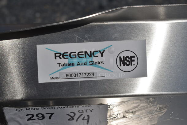 BRAND NEW SCRATCH AND DENT! Regency 60031717224 Stainless Steel Commercial 3 Bay Sink w/ Dual Drain Boards. Bays 17x17. Drain Boards 22.5x18.5 - Image 6 of 6