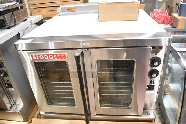 BRAND NEW! Blodgett SHO-100-E Stainless Steel Commercial Electric Powered Full Size Convection Oven w/ View Through Doors, Metal Oven Racks and Thermostatic Controls. Does Not Have Legs. 208 Volts, 3 Phase.  - Image 2 of 9