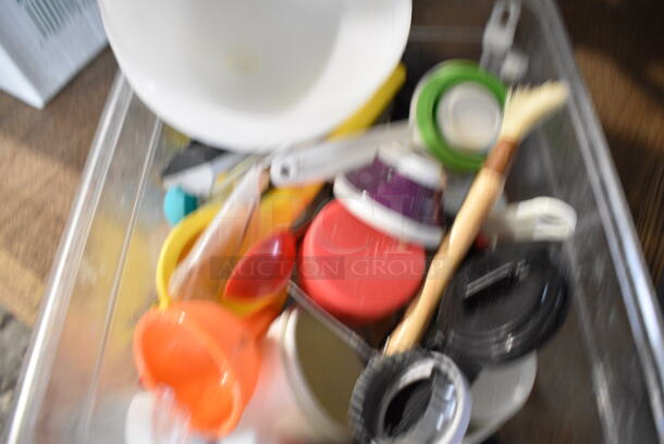 ALL ONE MONEY! Lot of Various Items Including Poly Items Including Funnel in Poly Bin! - Image 2 of 3