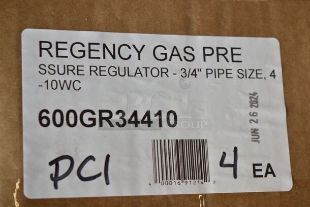 Box of 4 BRAND NEW SCRATCH AND DENT! Regency 600GR34410 3/4" Convertible Gas Pressure Regulator 4.0" - 10.0" WC - Image 2 of 2