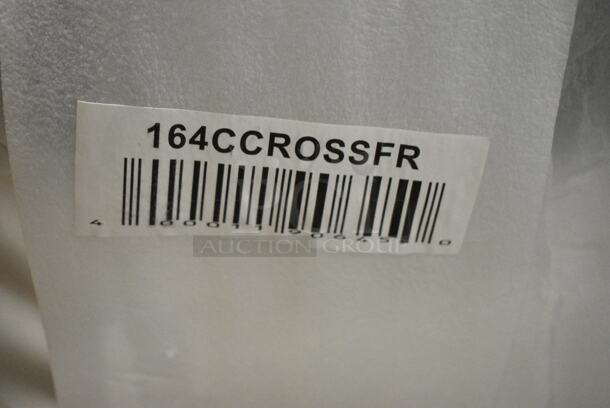 12 BRAND NEW SCRATCH AND DENT! Lancaster Table & Seating 164CCROSSFR Black Metal Cross Back Dining Height Chair w/ 12 Cushions. 12 Times Your Bid!  - Image 9 of 9