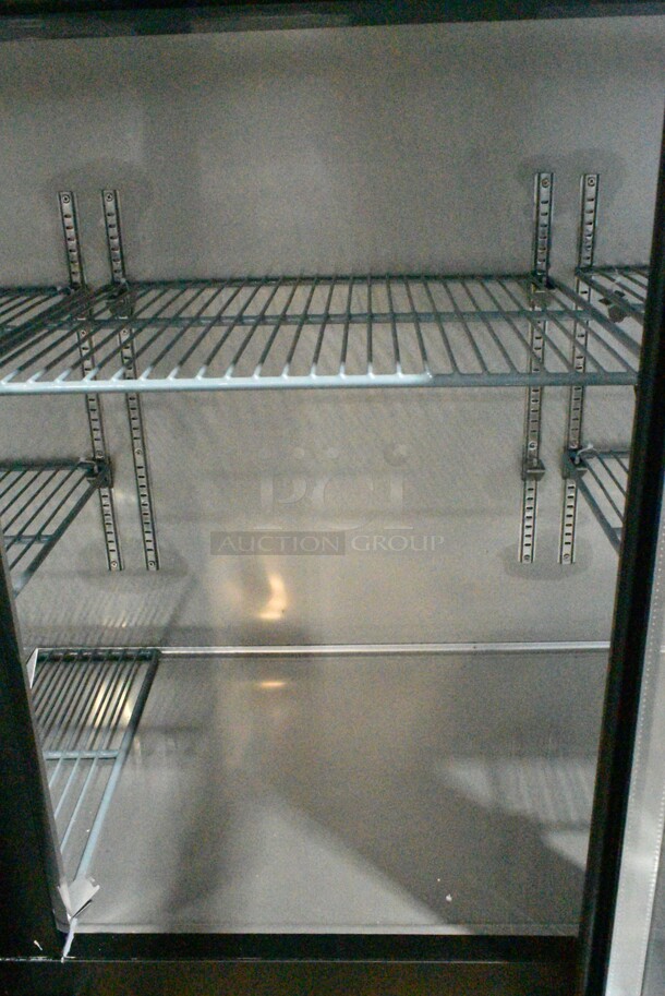 BRAND NEW SCRATCH AND DENT! 2024 Avantco 178UBB72GHC 73" Black Counter Height Narrow Glass Door Back Bar Refrigerator with LED Lighting. 115 Volts, 1 Phase. Tested and Working! - Image 6 of 10