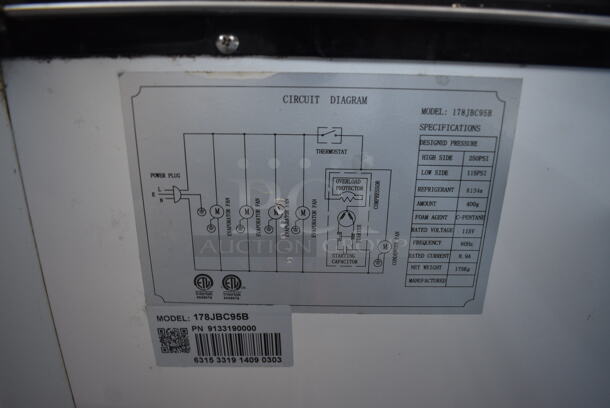 Avantco 178JBC95B Stainless Steel Commercial Bottled Back Bar Cooler w/ 3 Lids. 115 Volts, 1 Phase. 95x27x34. Cannot Test Due To Missing Power Cord - Image 8 of 8