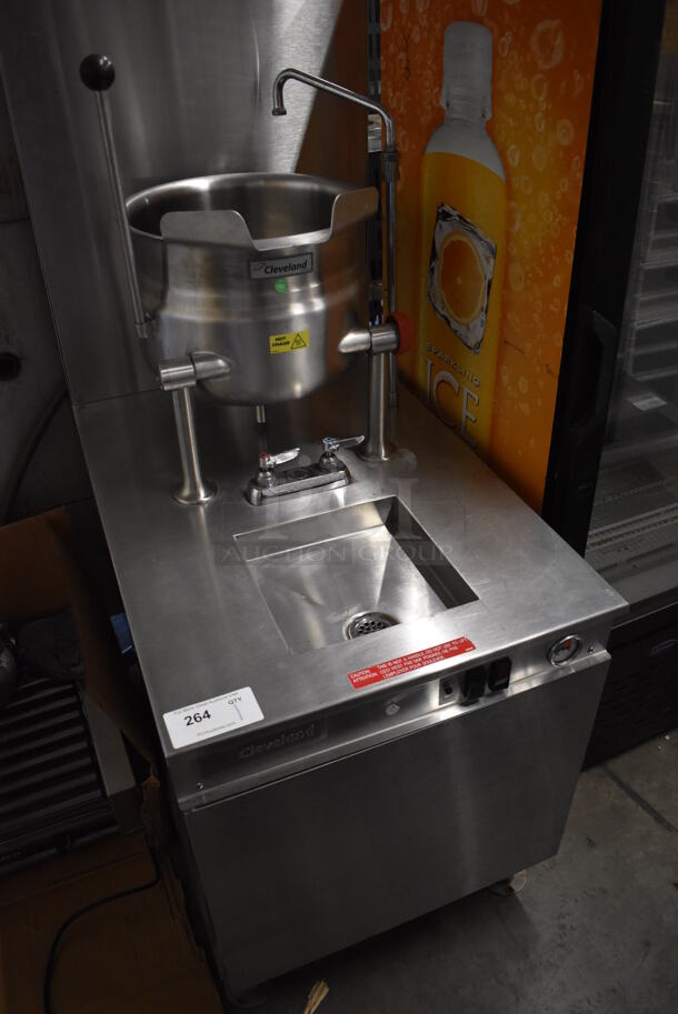 2011 Cleveland 24GMK6200 Stainless Steel Commercial Natural Gas Powered Steam Kettle Station w/ KDT-6-T 6 Gallon Tilting Kettle. 24x38x62.5 - Image 3 of 8