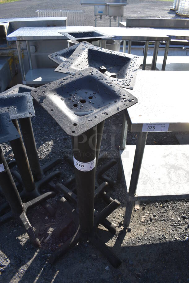 4 Black Metal Bar Height Table Bases. 22x22x40. 4 Times Your Bid! - Image 3 of 3