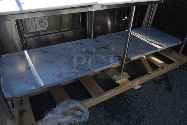 BRAND NEW SCRATCH AND DENT! Stainless Steel Commercial Table w/ Back Splash and Under Shelf. - Image 3 of 3