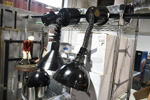 2 Hatco DL-775-RTL Black Metal Warming Lamps. 120 Volts, 1 Phase. 2 Times Your Bid!