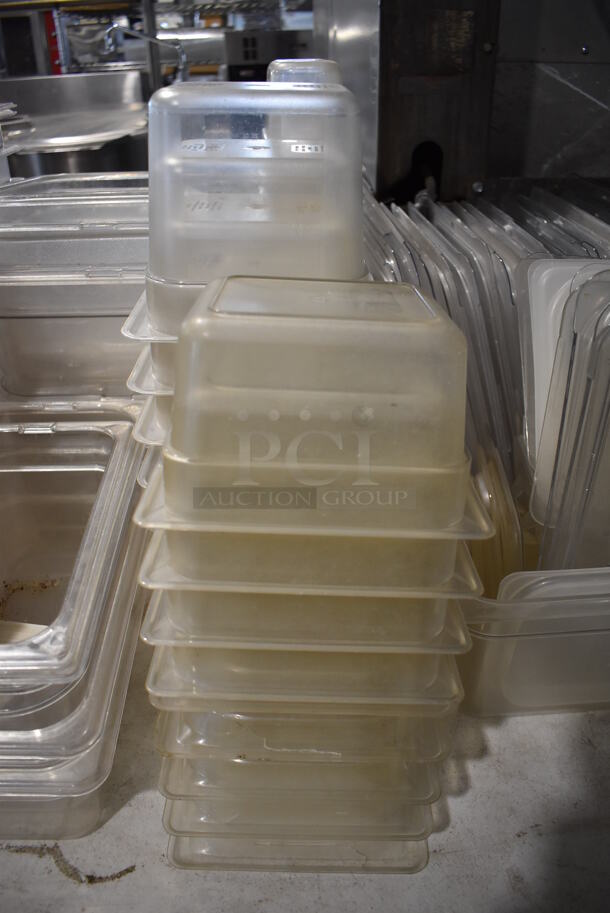 ALL ONE MONEY! Lot of Various Clear Poly Drop In Bins and Lids. Includes 1/6x4, 1/6x6, 1/9x4 - Image 4 of 9