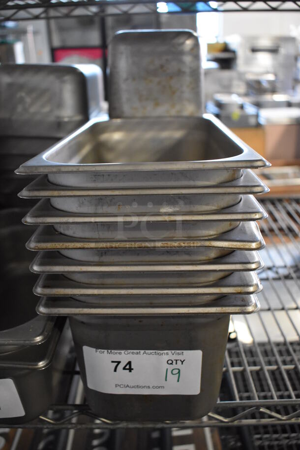 19 Stainless Steel 1/3 Size Drop In Bins. 1/3x6. 19 Times Your Bid! - Image 1 of 4