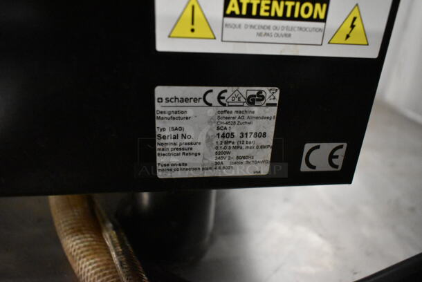 Schaerer SCA1 Coffee Art Plus Automatic Coffee Espresso Machine w/ 2 Hoppers and Steam Wand. 240 Volts, 1 Phase.  - Image 7 of 7