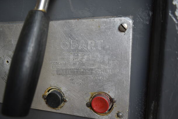 Hobart M 802 Metal Commercial Floor Style 80 Quart Planetary Dough Mixer w/ Metal Mixing Bowl and Dough Hook Attachment. 220 Volts, 3 Phase. - Image 7 of 10