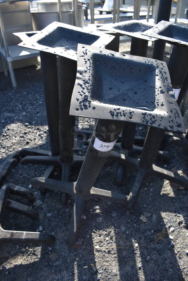 3 Black Metal Dining Height Table Bases. 22x22x28. 3 Times Your Bid! - Image 2 of 3