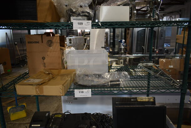 ALL ONE MONEY! Tier Lot of Various Items Including Clear Poly Bins and Metal Bracket